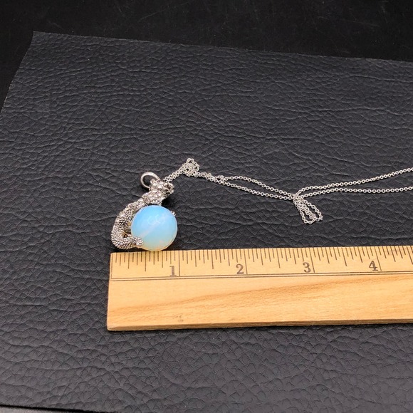 Crystal Cheetah Necklace and Pierced Earrings Set Jaguars Dancing on Glass Balls - Picture 10 of 11